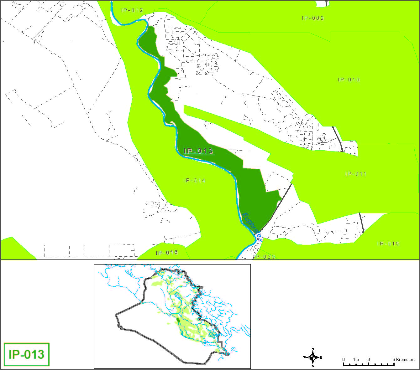 Small farms from  the boundary of the Anbar muhafadha up to the Hindiyah barrage