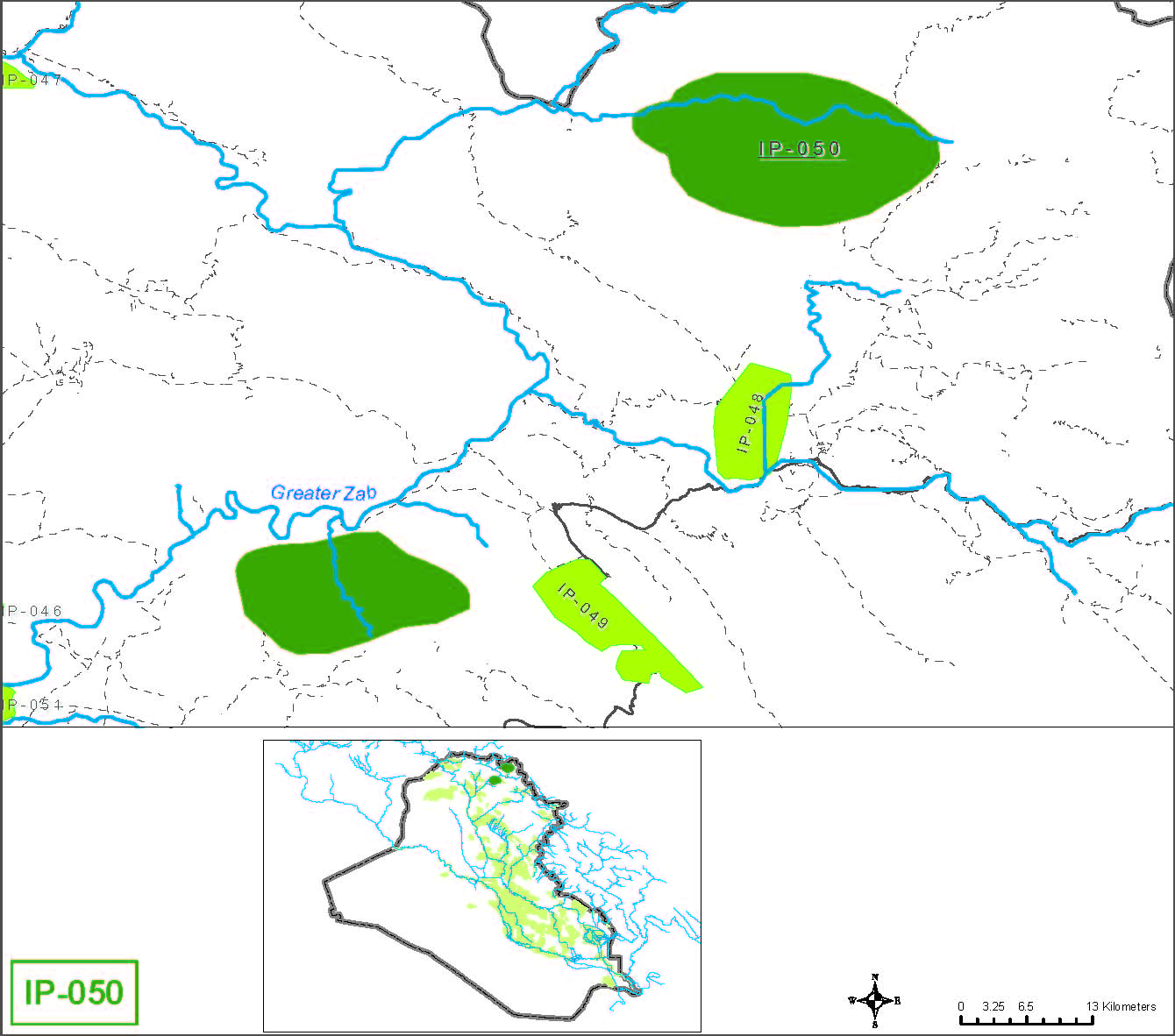 Small farms at springs in the Arbil muhafadha in the Greater Zab river basin