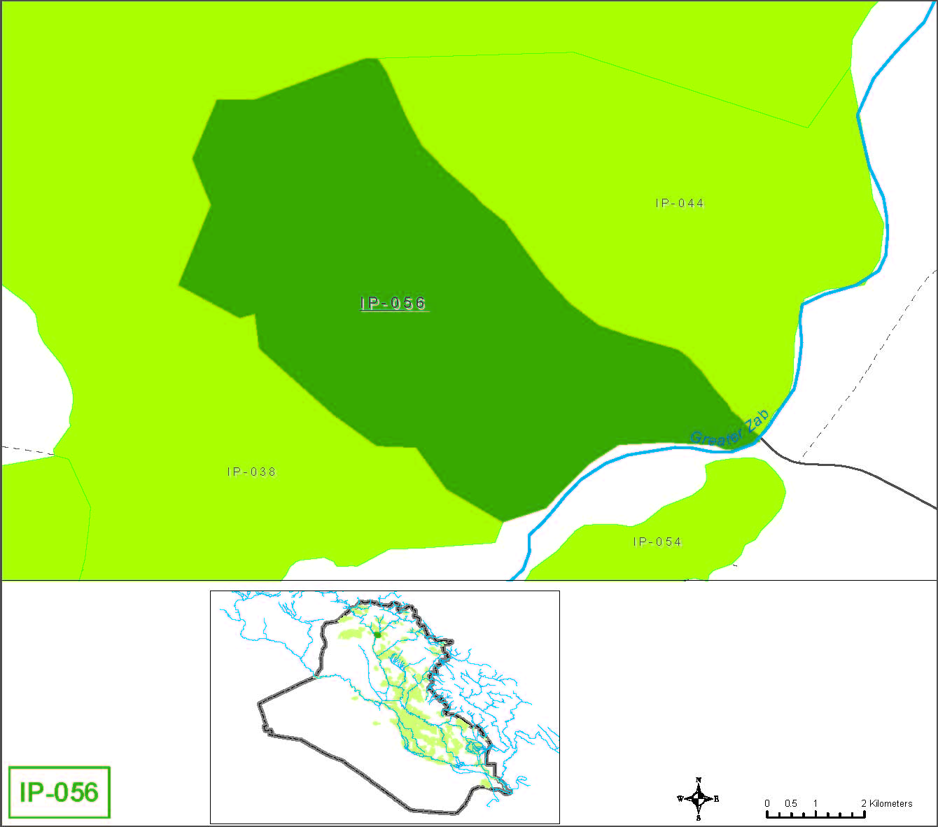 Small farms at wells in the Neinewa muhafadha in the Greater Zab river basin