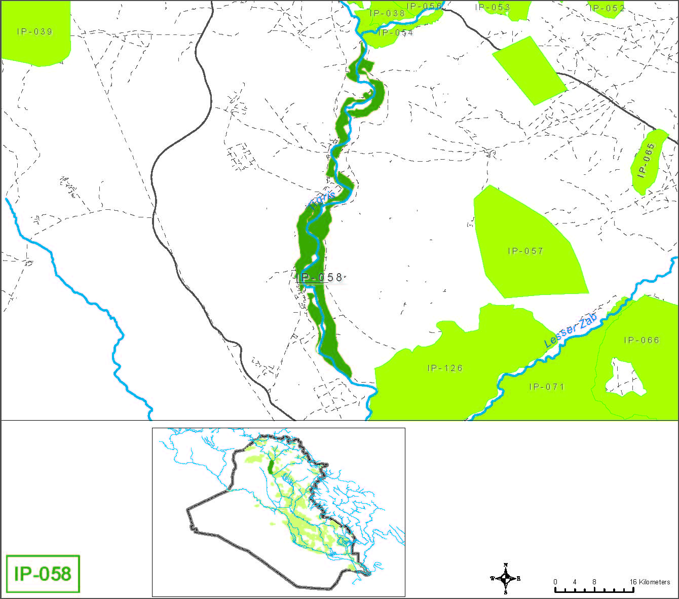 Small farms at well in the Neinewa muhafadha in the Tigris river basin