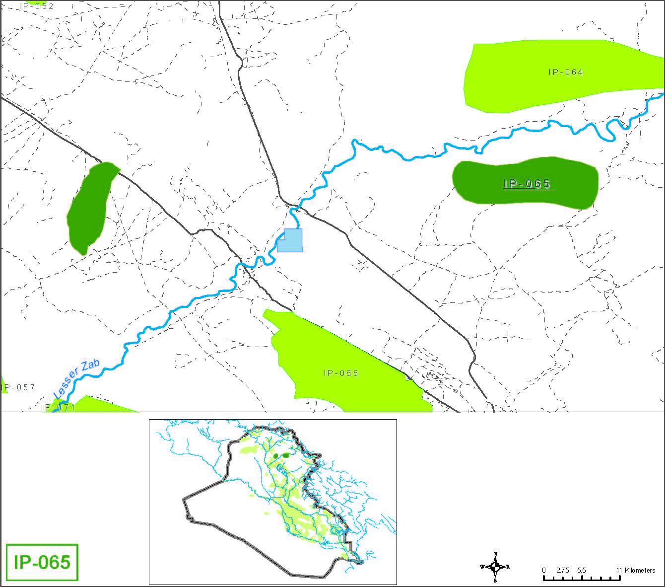 Small farms at wells in the Kirkuk muhafadha , in the Lesser Zab river basin