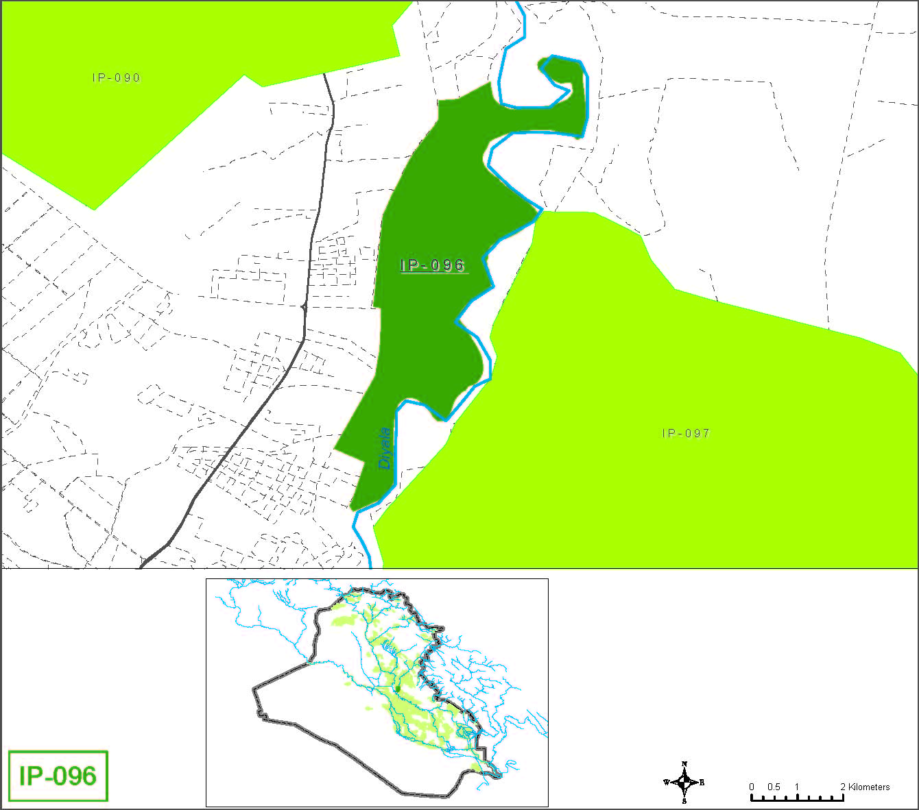Small farms in the low course of Diyala River along the right bank