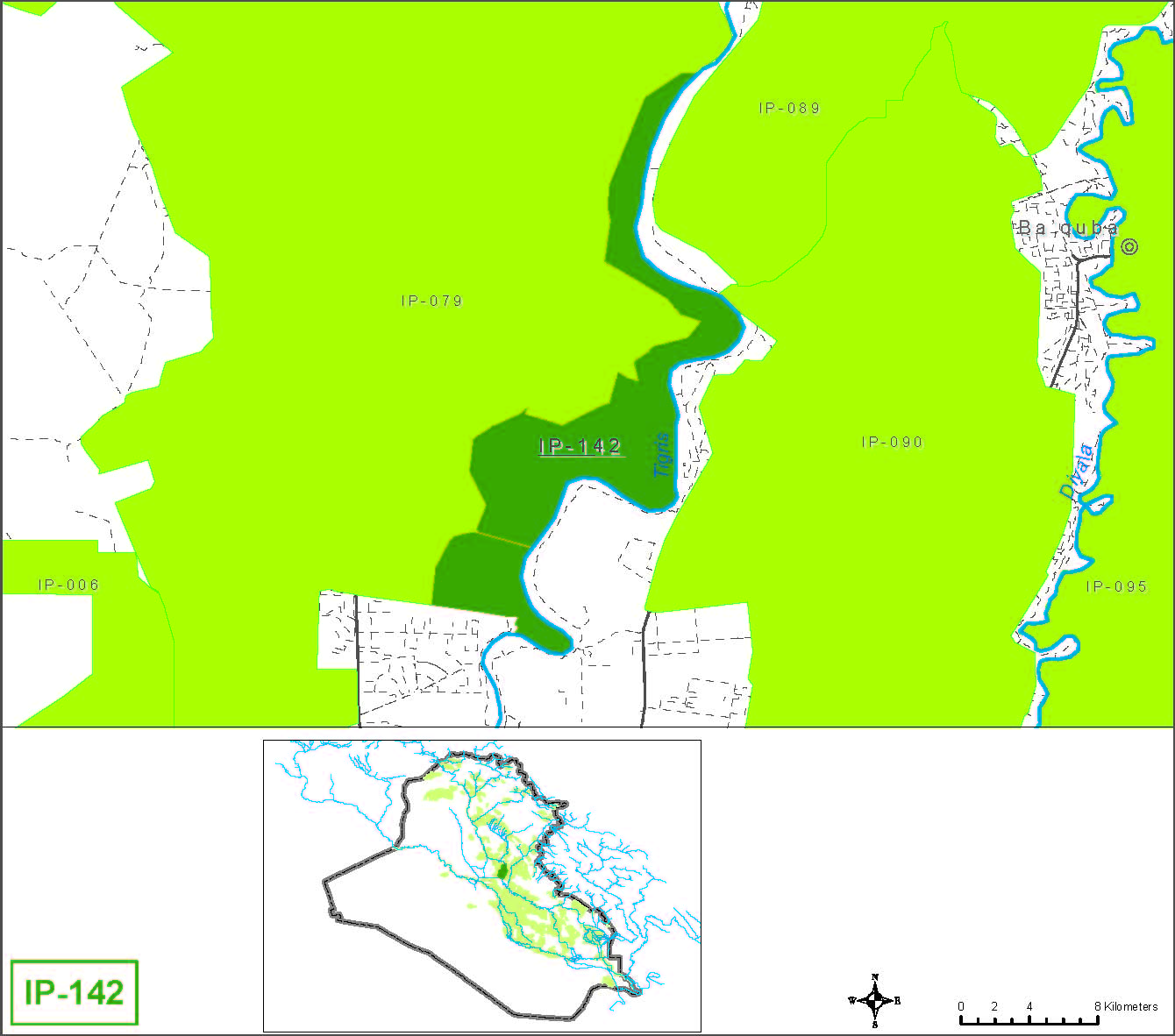 Is'haqi farms from Balad up to the confluence with Tigris arm
